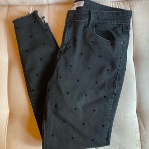 Old Navy Super Skinny Black Polka Dots Pants